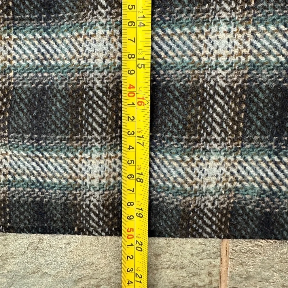 Talbots Womens Wool Blend Straight Skirt 10 Petite Blue Plaid Pencil‎ Lined Prep